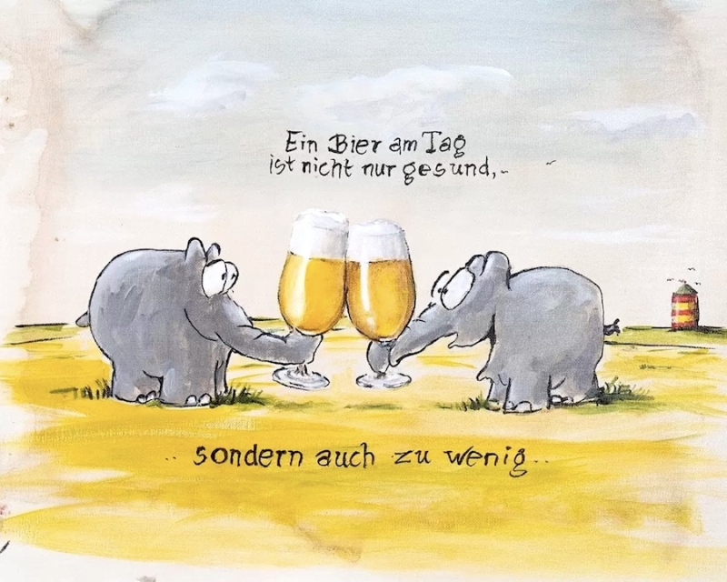 OTTO WAALKES: Ein Bier am Tag (Leinwanddruck)